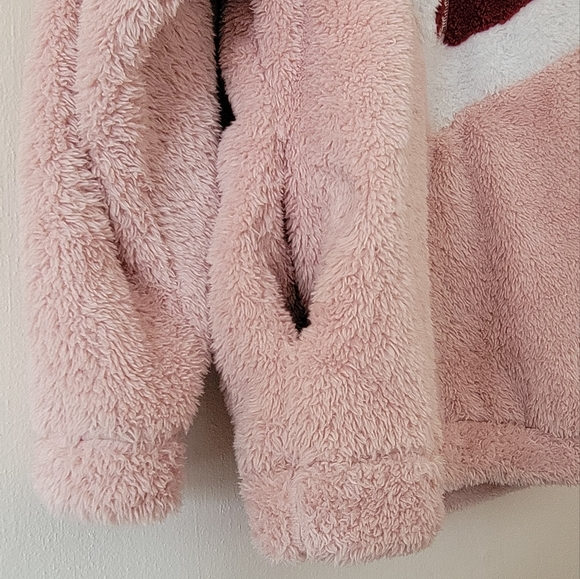 Chevron Pattern Half Zip Teddy Sweatshirt Size Small - Picture 5 of 5